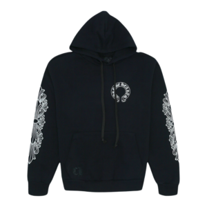 Chrome Hearts Horse Shoe Floral Hoodie Black