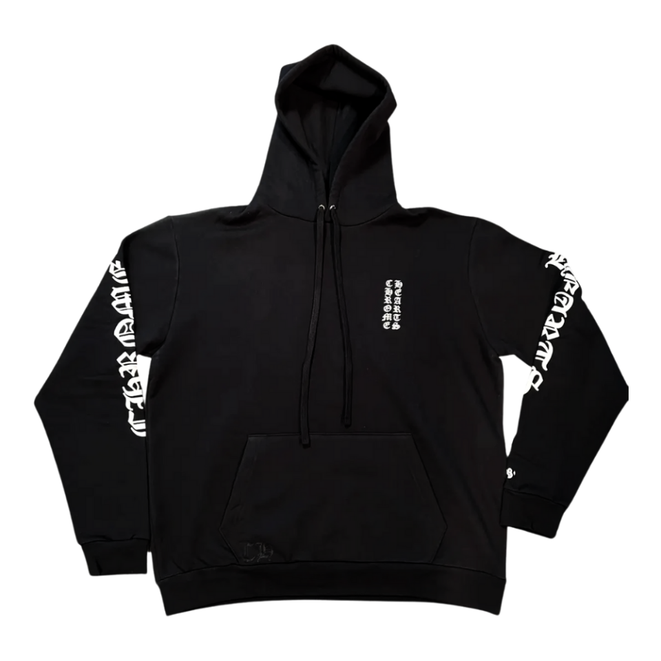 Chrome Hearts Vertical Logo Hoodie Black