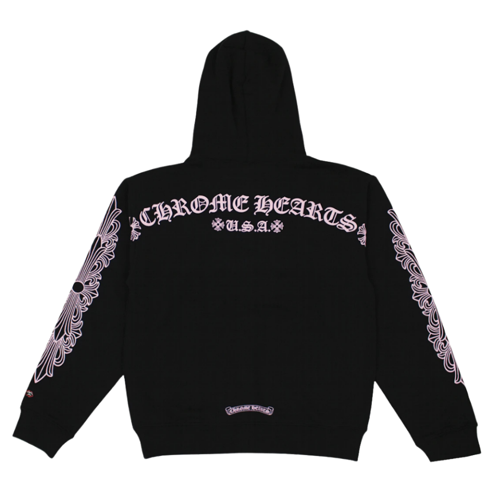 Chrome Hearts Matty Boy Shoulder Logo Hoodie Black/Pink