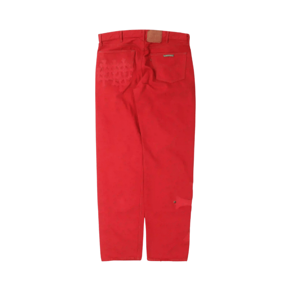Chrome Hearts Levi's Cross Patch Jeans Red