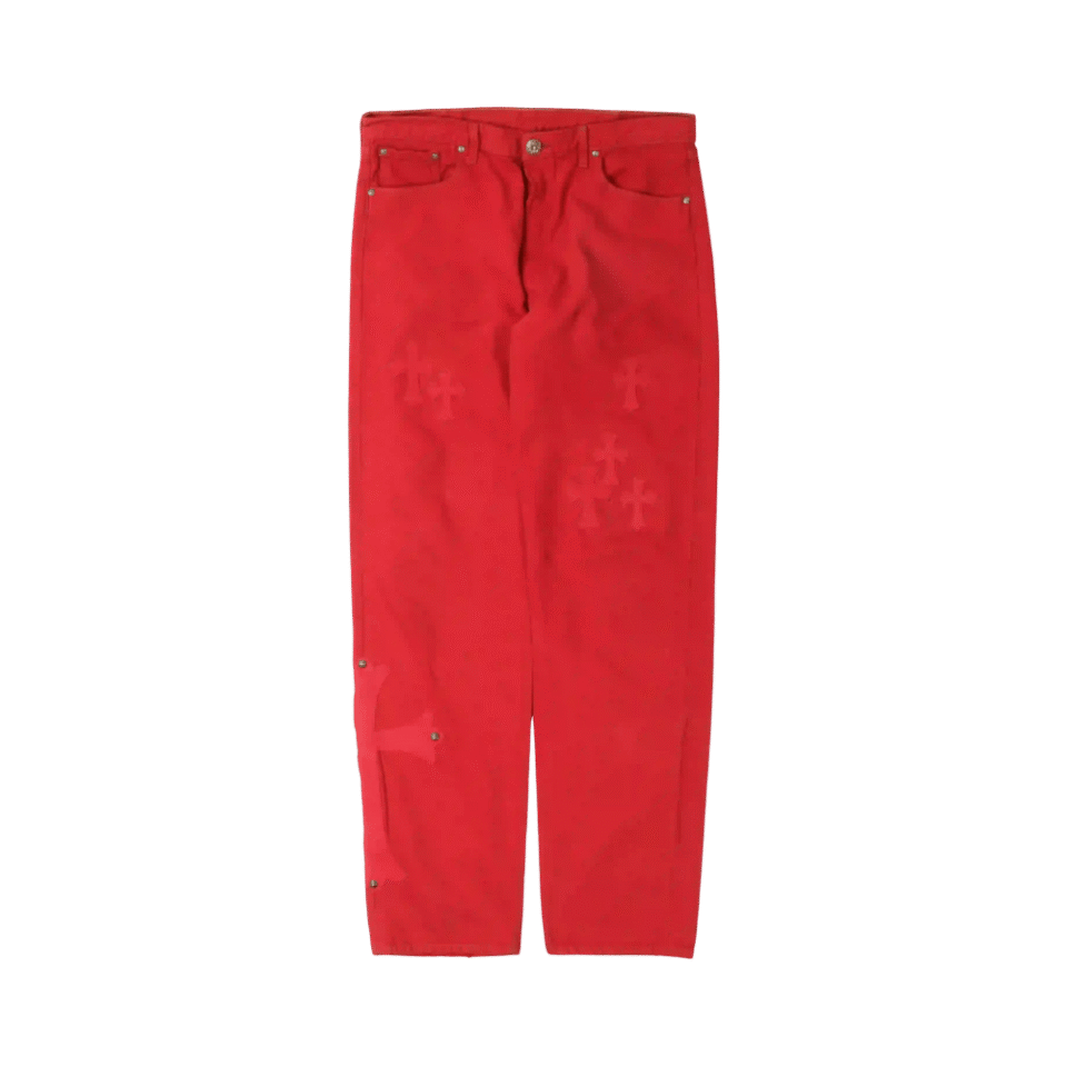 Chrome Hearts Levi's Cross Patch Jeans Red