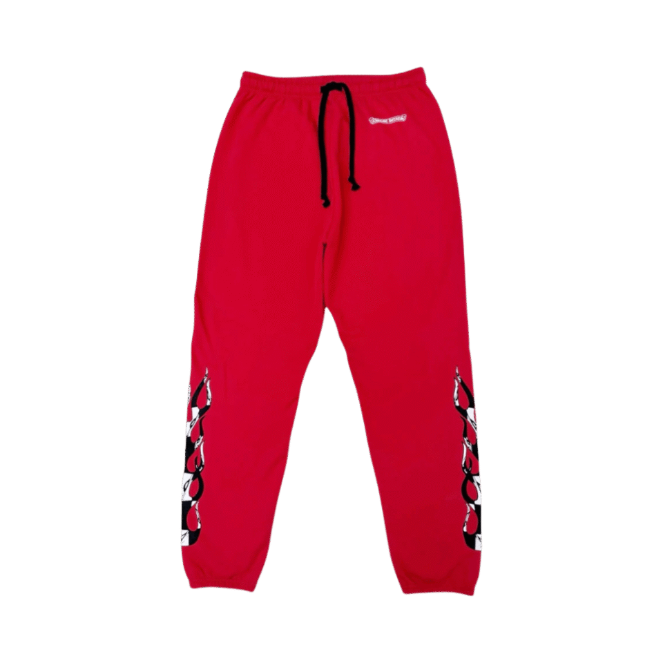 Chrome Hearts Matty Boy Flame Sweatpants Red