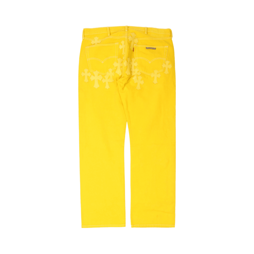 Chrome Hearts Paris Exclusive Levi's Cross Patch Jeans Yellow