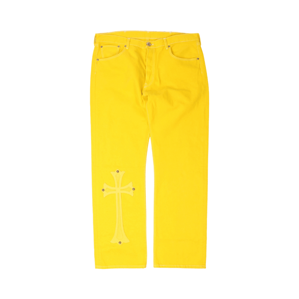 Chrome Hearts Paris Exclusive Levi's Cross Patch Jeans Yellow