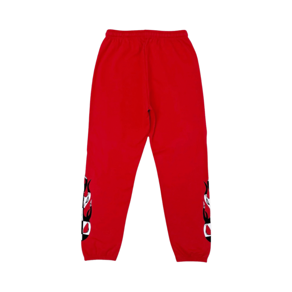 Chrome Hearts Matty Boy Flame Sweatpants Red