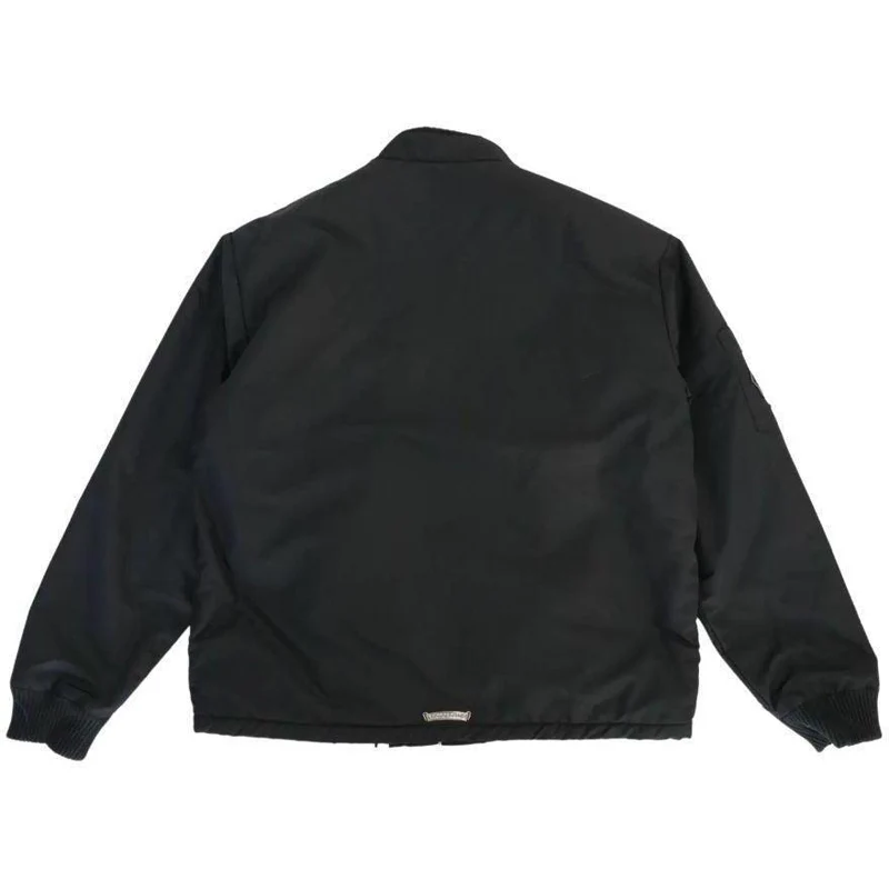 Chrome Hearts Faux Fur Lined Cobra Cross Patch Racing Jacket - B