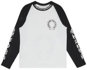 Chrome Hearts Horseshoe Neck Logo 3-4 Shirt ‘Black-White’ - F