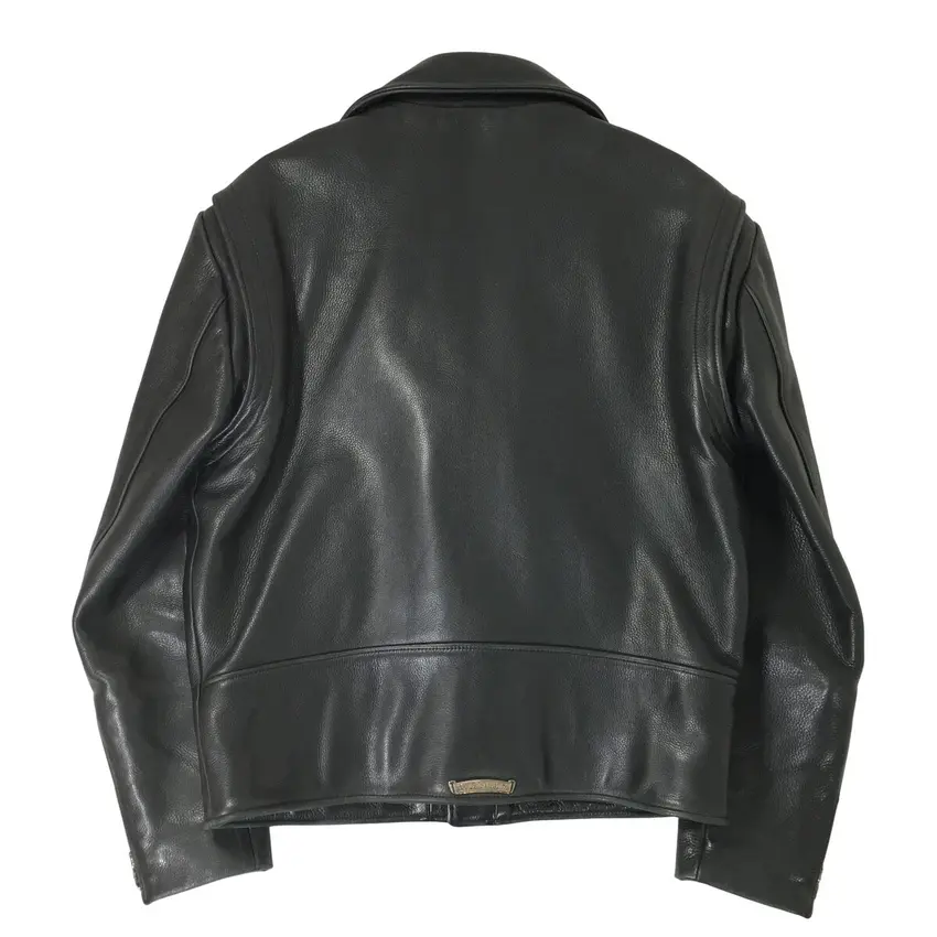 Chrome Hearts Leather Double Riders Jacket Cross Patch - B