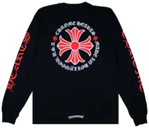 Chrome Hearts Made In Hollywood Plus Cross LS T-Shirt ‘Black-Red’ - B