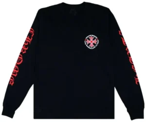Chrome Hearts Made In Hollywood Plus Cross LS T-Shirt ‘Black-Red’ - F