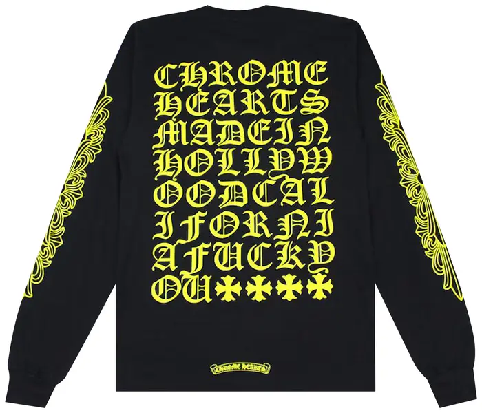 Chrome Hearts Made In Hollywood Pocket Long-Sleeve T-Shirt ‘Black/Yellow’
