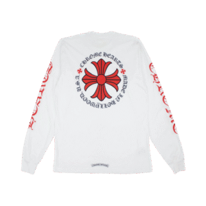 Chrome Hearts Made in Hollywood Plus Cross T-Shirt White & Red - B