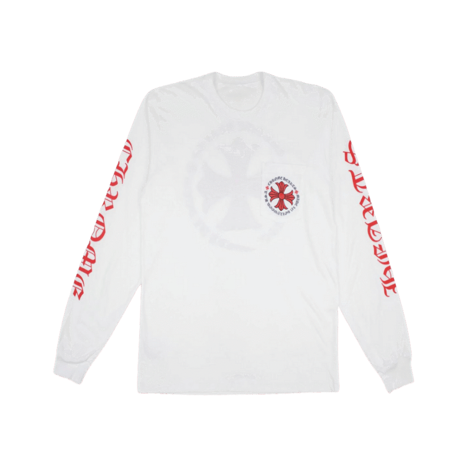 Chrome Hearts Made in Hollywood Plus Cross T-Shirt White & Red - F