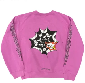 Chrome Hearts Matty Boy Spider Web Crewneck Purple Sweatshirt - B