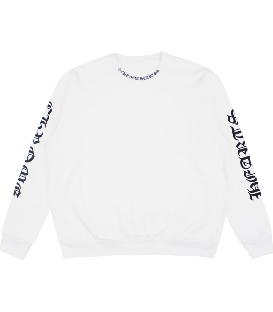 Chrome Hearts Neck Letters Sweatshirt White - F