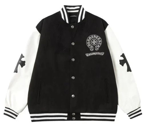 Chrome Hearts New Varsity Jacket Black/White