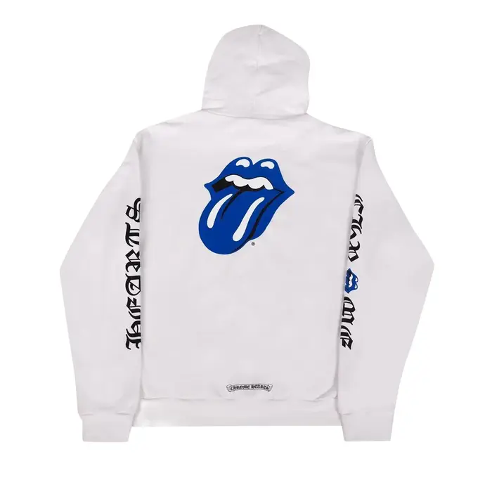 Chrome Hearts Rolling Stones Hoodie White/Blue