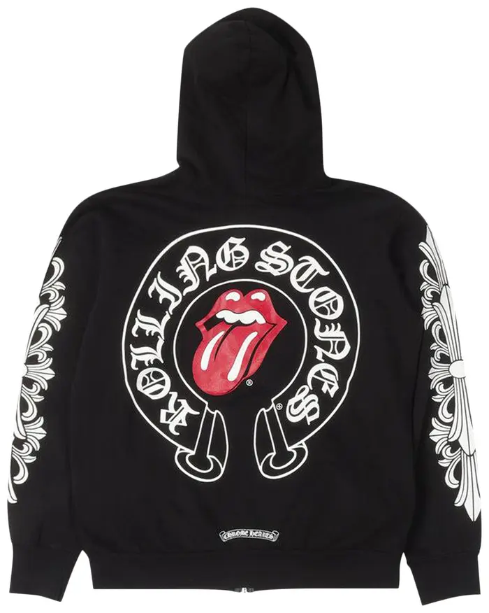 Chrome Hearts Rolling Stones Zip Up Hoodie Black