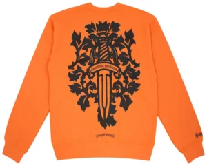 Chrome Hearts Vine Dagger Crewneck Sweatshirt 'Orange & Black' - B