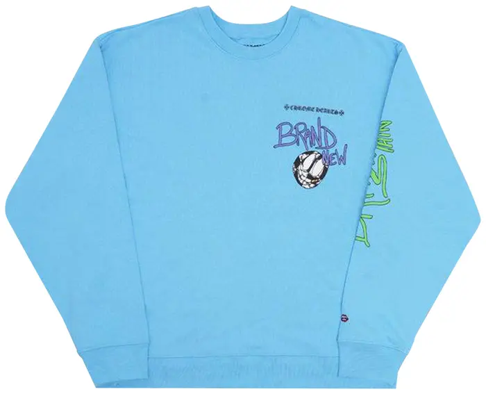 Chrome Hearts x Matty Boy Brain New Crewneck Sweatshirt ‘Blue’ - F