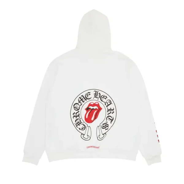 Chrome Hearts x Rolling Stone Lips Online Exclusive Hoodie White