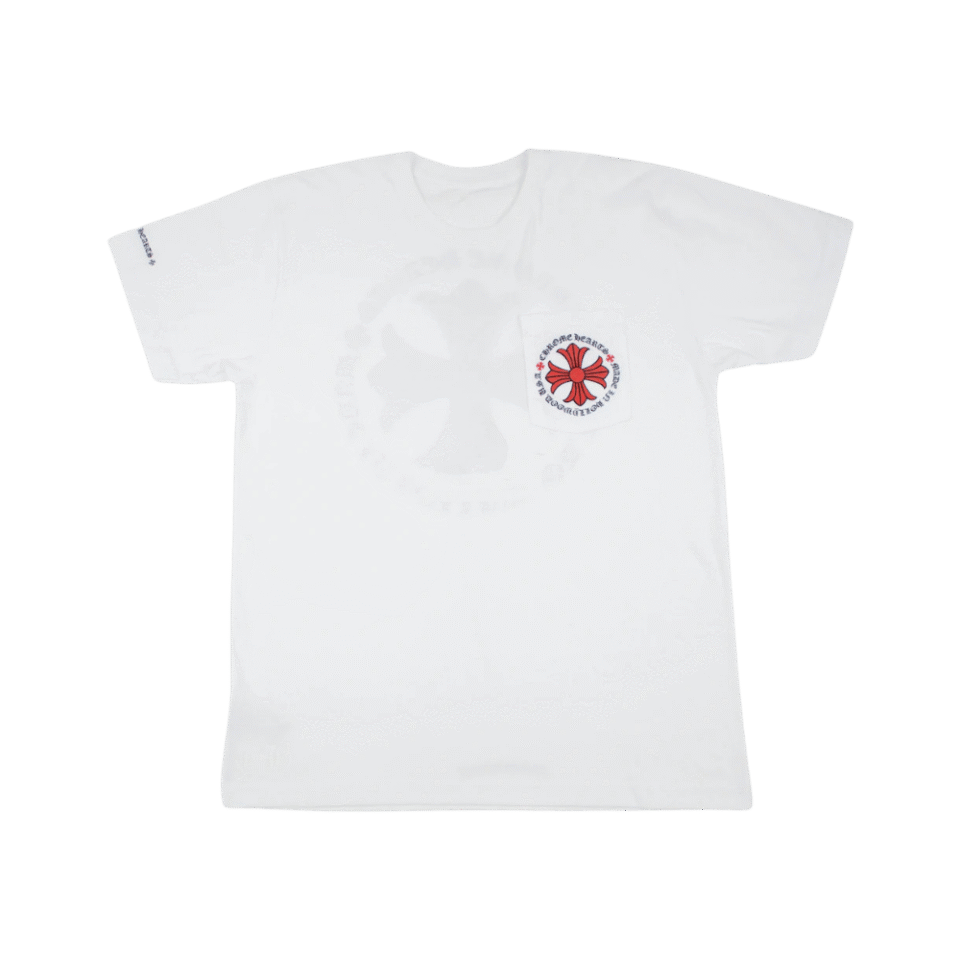 Chrome Hearts Made In Hollywood Plus Cross T-Shirt White/Red