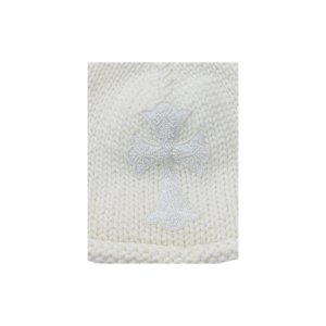 Chrome Hearts Beaded Cross Beanie Hat White