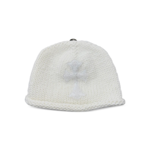 Chrome Hearts Beaded Cross Beanie Hat White