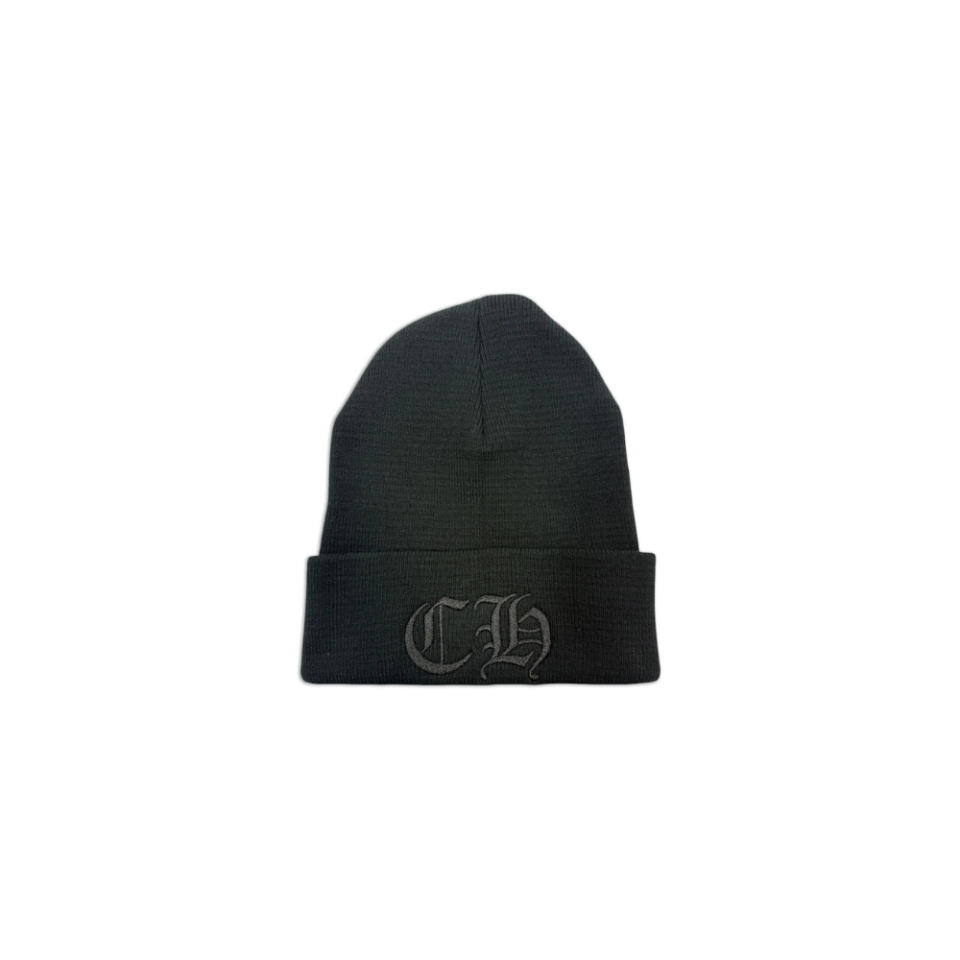 Chrome Hearts Embroidered Logo Beanie Hat Black