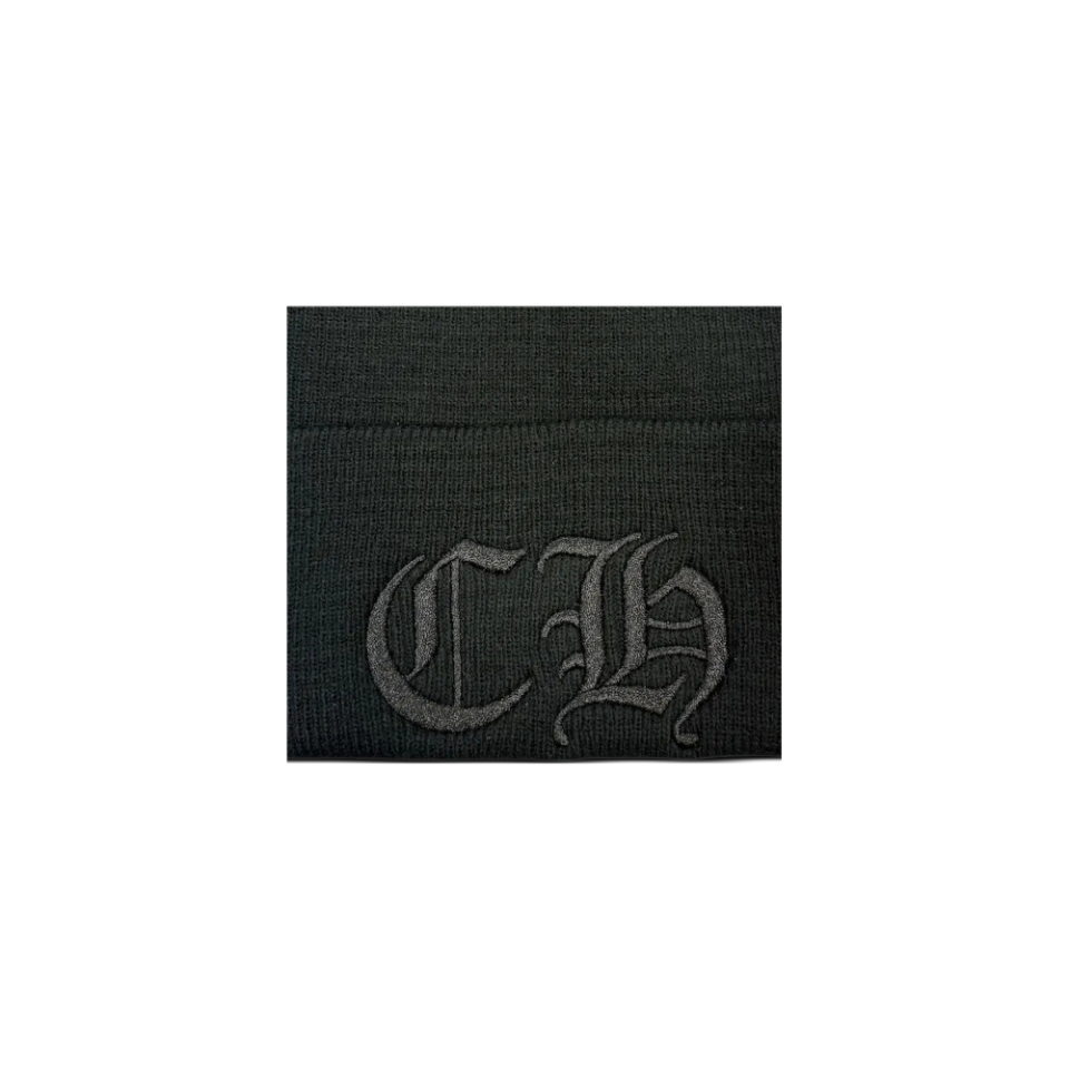 Chrome Hearts Embroidered Logo Beanie Hat Black