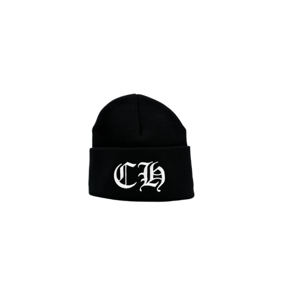 Chrome Hearts Logo Embroidered Beanie Hat Black
