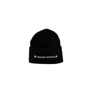 Chrome Hearts Logo Embroidered Beanie Hat Black