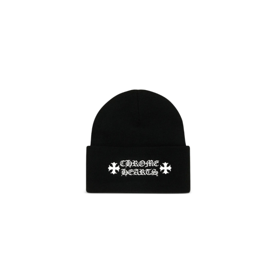 Chrome Hearts Logo Embroidered Beanie Black