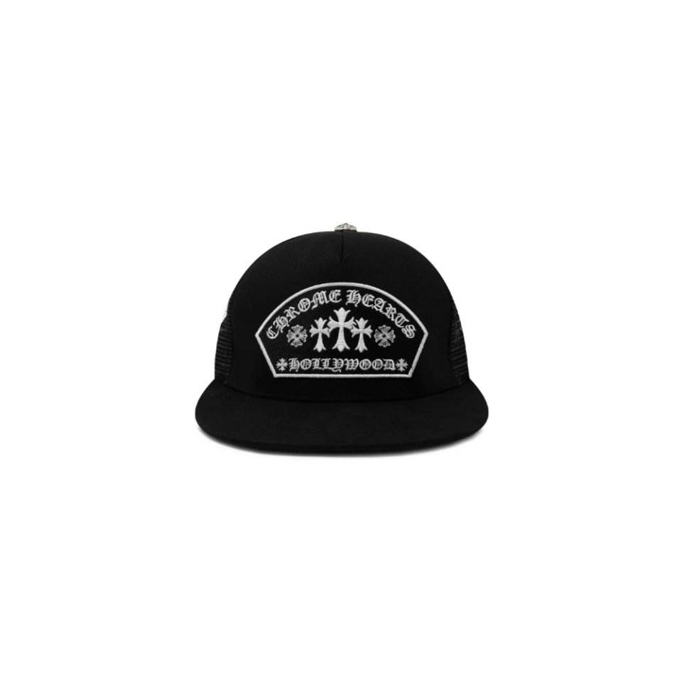 Chrome Hearts Arc Cross Patch Trucker Cap Black